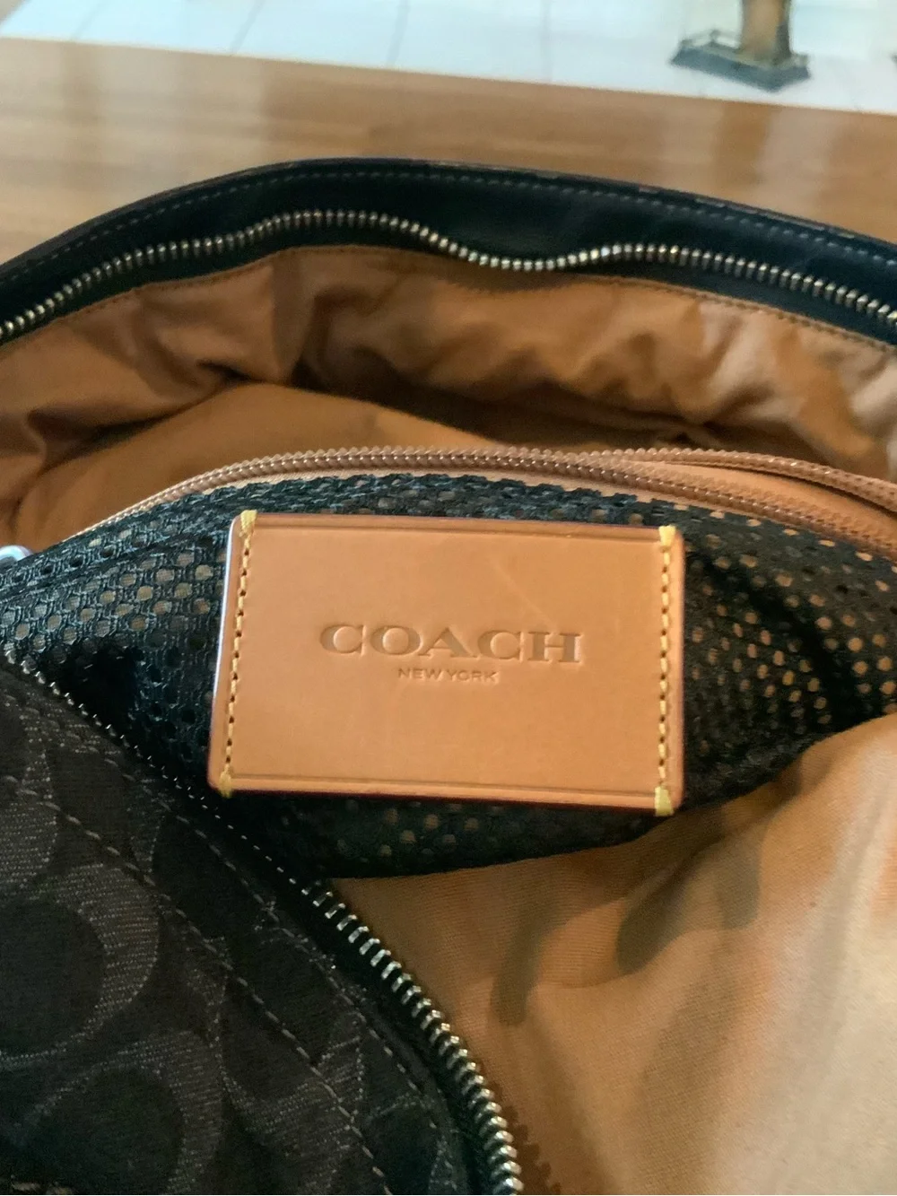 Coach Men's Dark Brown/Black Signature Canvas Backpack
